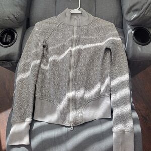 Armani Exchange Textured Gray Bomber Jacket